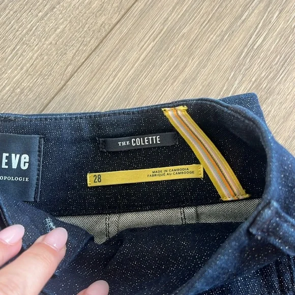 COPY - The Colette Sparkle Denim Cropped Wide-Leg Jeans by Maeve Size 28